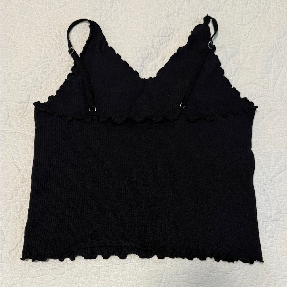 Black Ribbed Tank Top - Picture 2 of 3